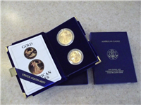 1987 US Mint $25 + $50 Gold American Eagle 2-Coin Proof Set with Box and COA