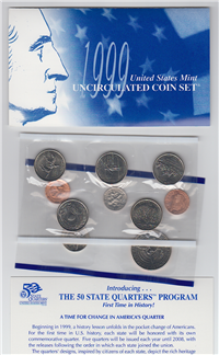 9 Coin Uncirculated Set  50 State Quarters Philadelphia (US Mint, 1999)