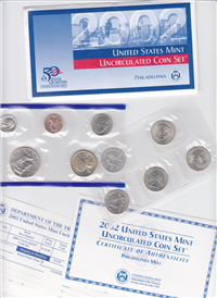 USA  10 Coins 50 State Quarters Uncirculated Coin Set  (Philadelphia Mint, 2002) 