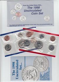 10 Coin Denver & Philadelphia Uncirculated Set   (US Mint, 1998) 
