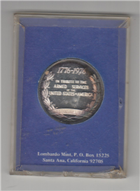 Armed Service Tribute Silver Medal (Lombardo Mint, 1976)